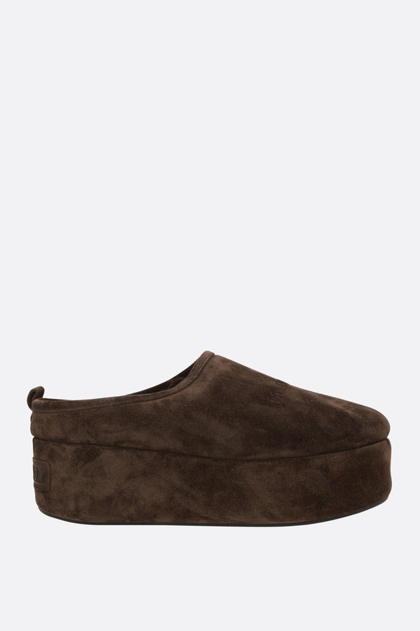 Alaska Soft flatform mules in suede