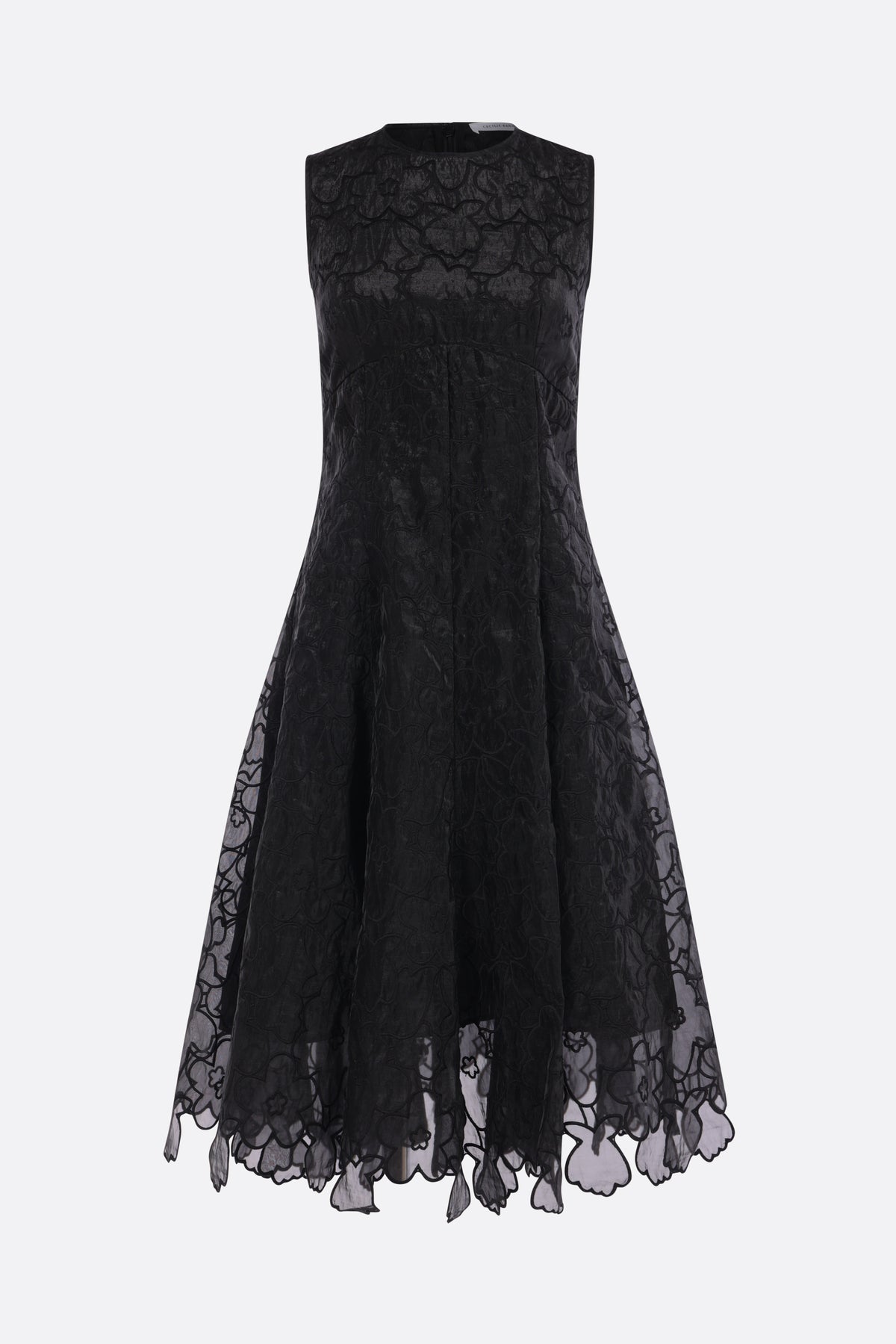 Foress sleeveless dress in embroidered organza