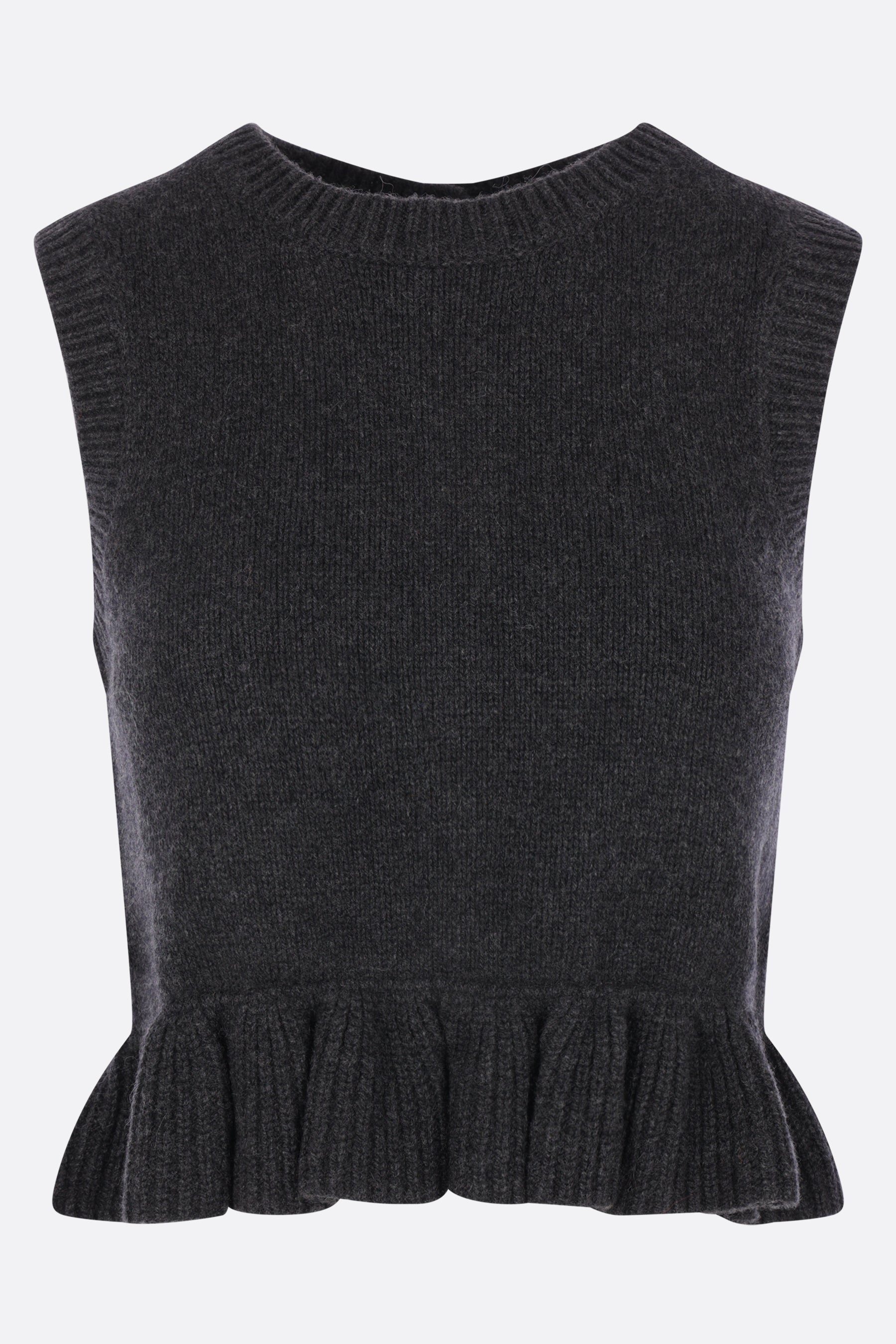 Bill cropped vest in cashmere and wool