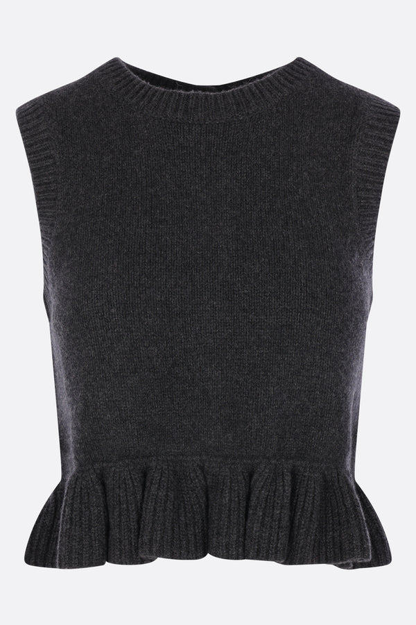 Bill cropped vest in cashmere and wool