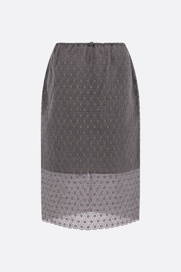 gonna a tubino Bria in organza ricamata