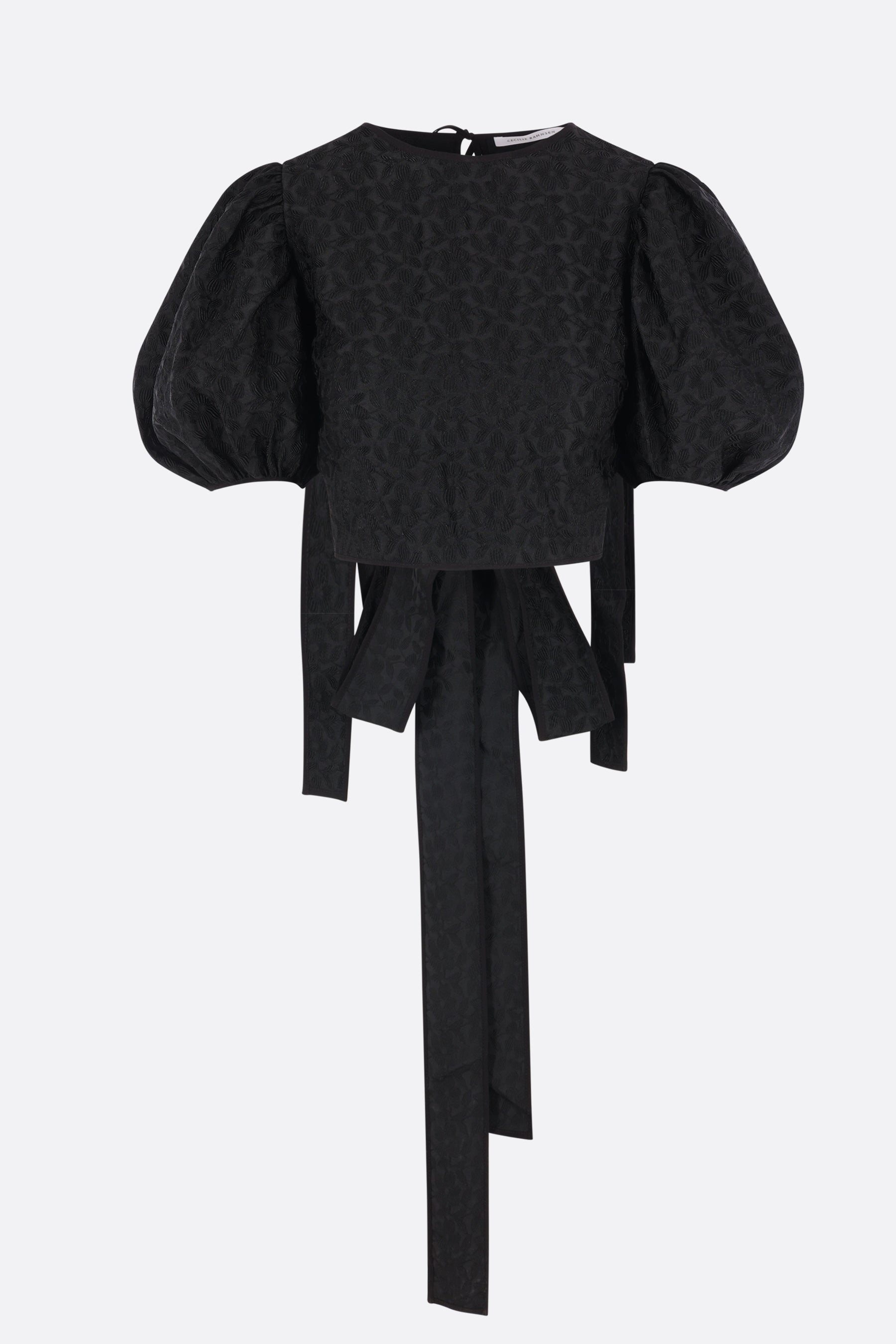 Faris cropped top in Begonia jacquard