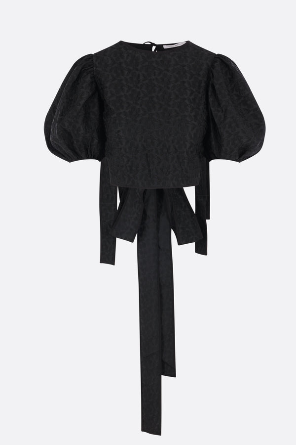 Faris cropped top in Begonia jacquard