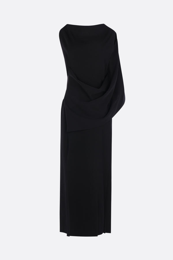 draped dress in Milan stitch knit