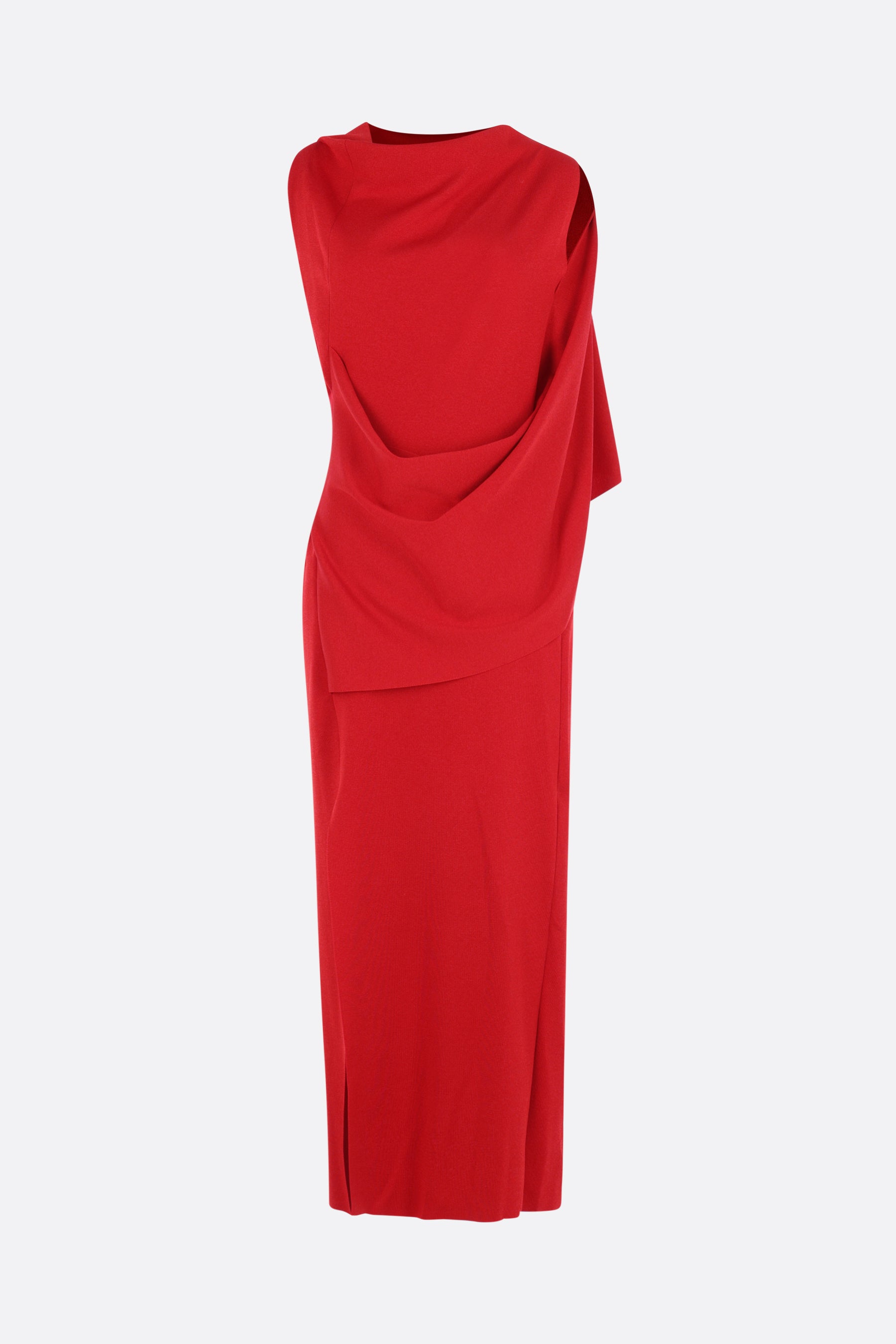 draped dress in Milan stitch knit