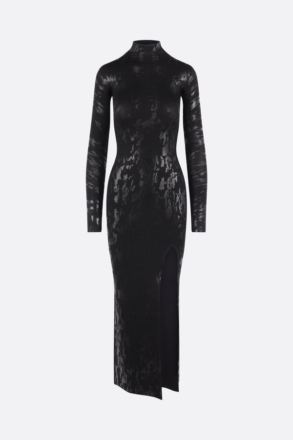Soft Portrait Foil long dress in knit