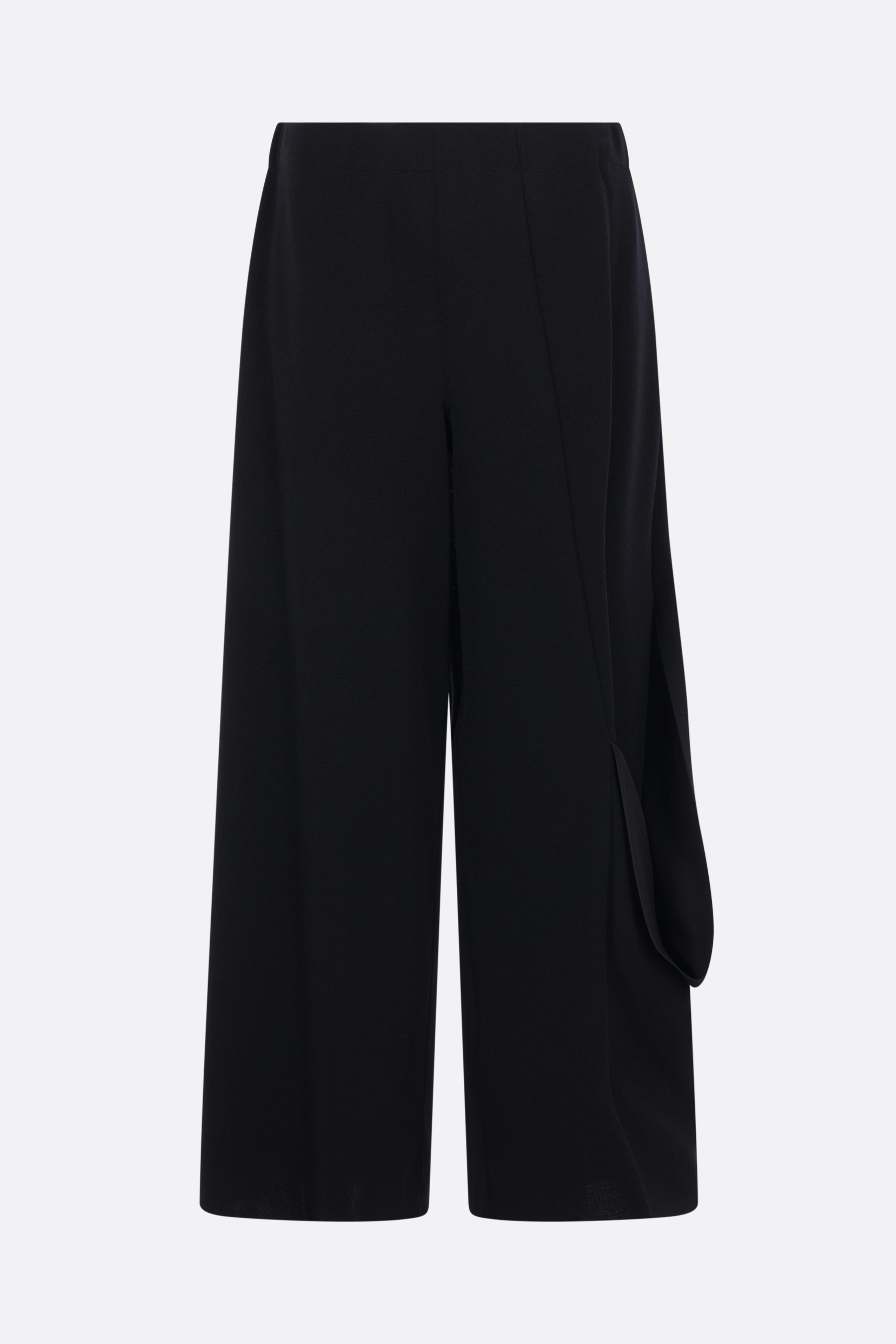 draped trousers in Milan stitch knit
