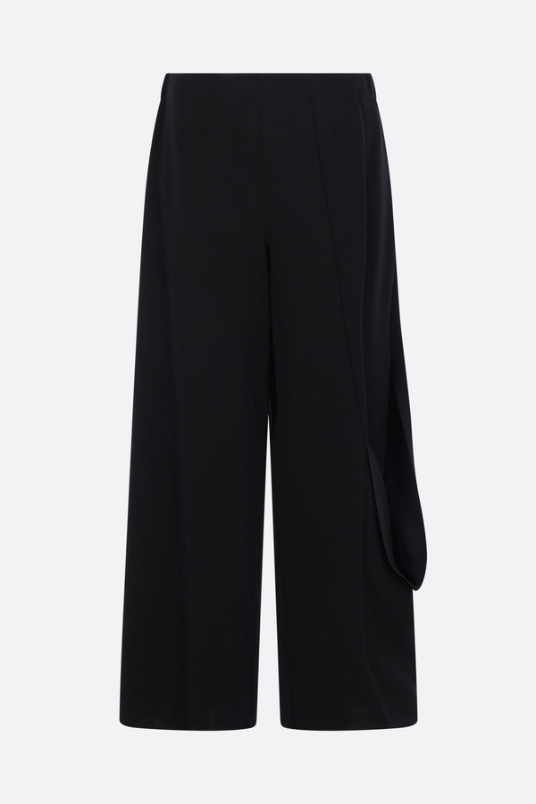 draped trousers in Milan stitch knit