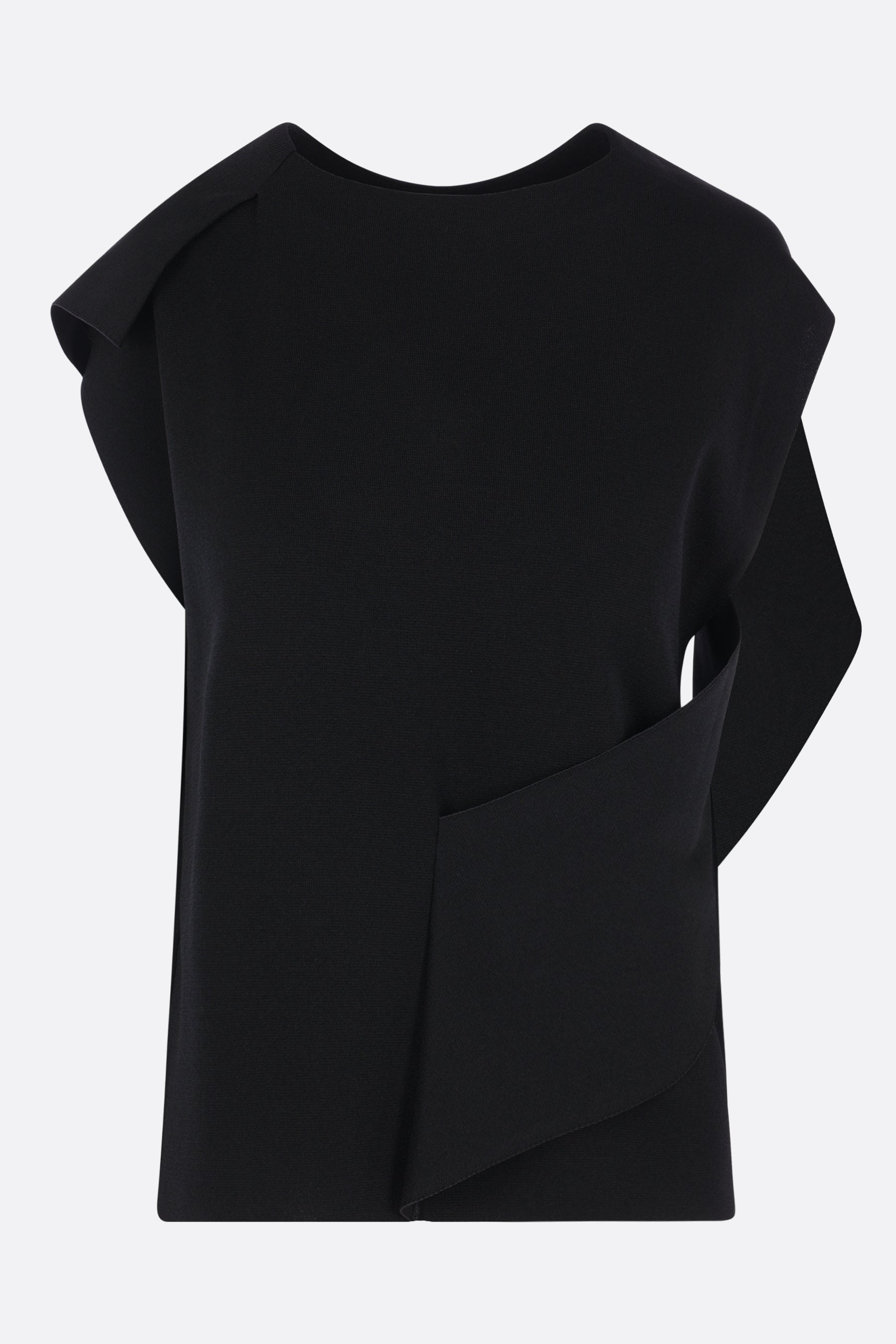 draped top in Milan stitch knit