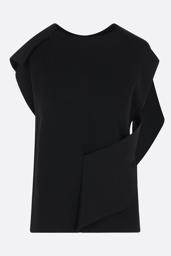 draped top in Milan stitch knit