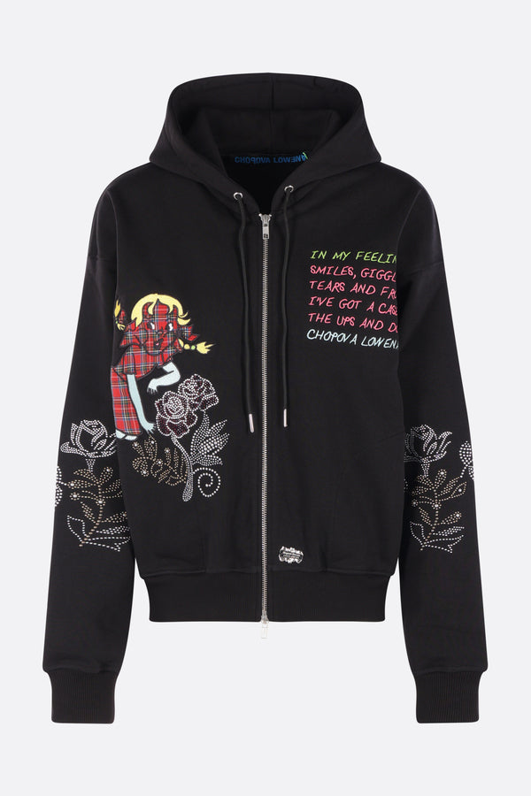 Feelings Panic full-zip hoodie in jersey