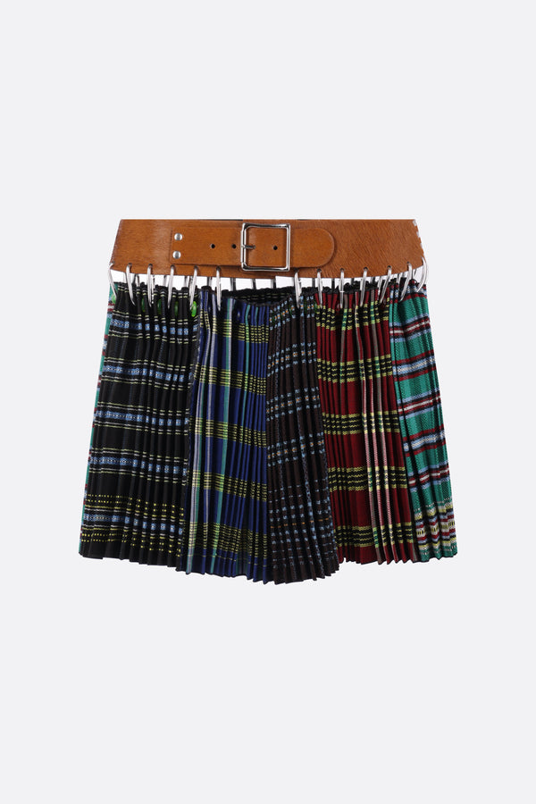 Savie Folkloric mini skirt in pleated wool