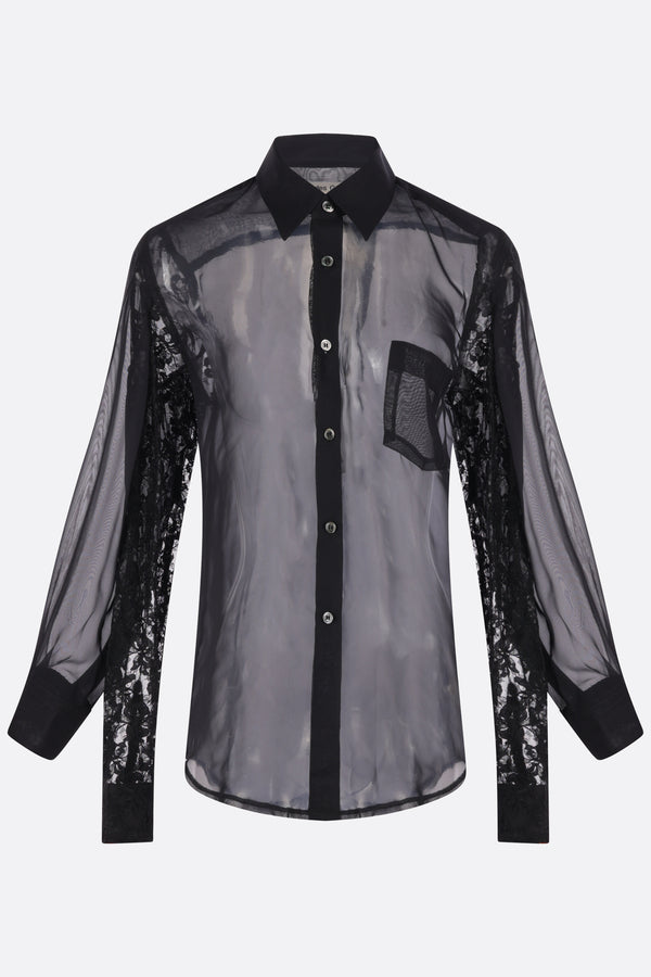 chiffon and lace shirt