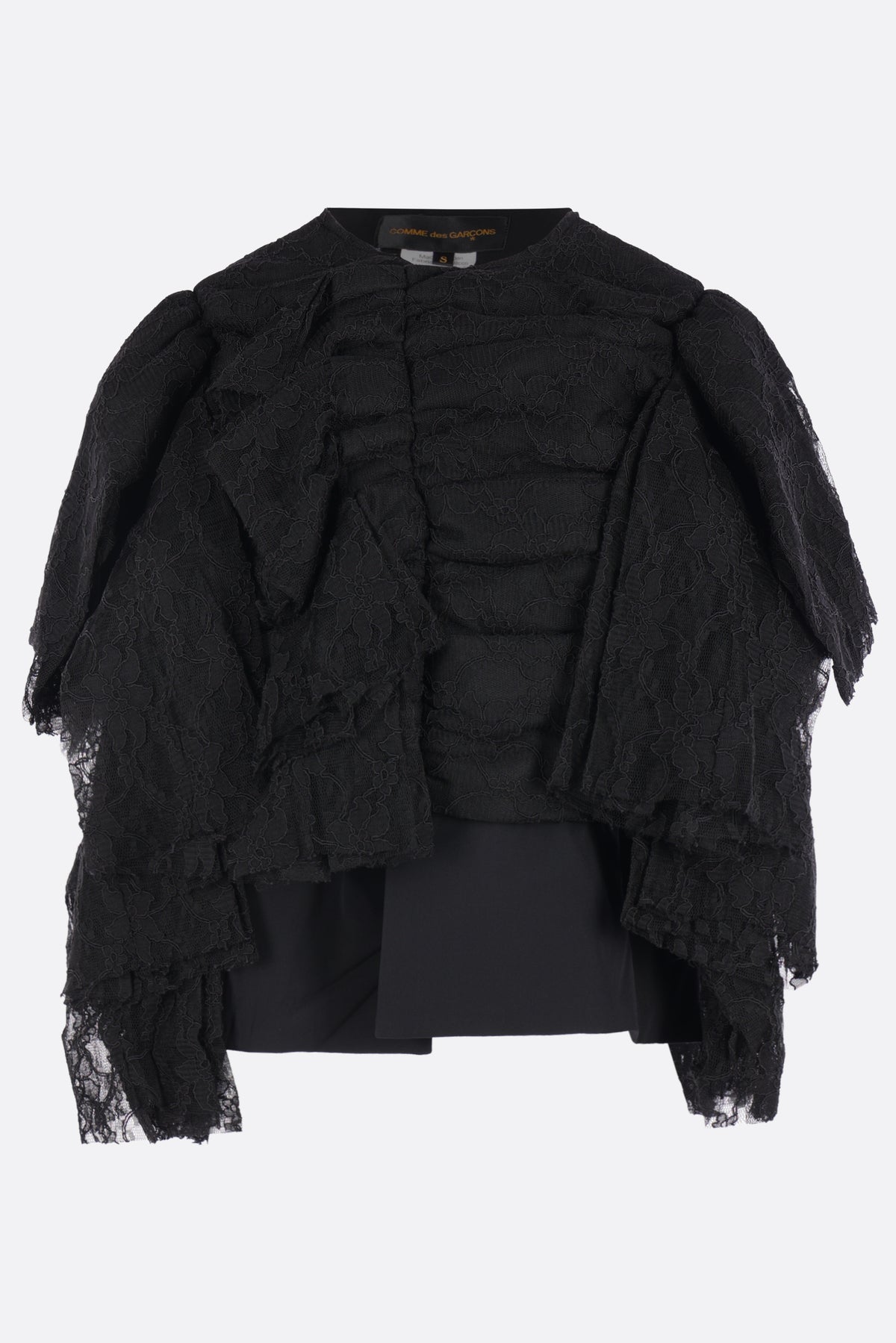 blazer a maniche corte in pizzo floreale