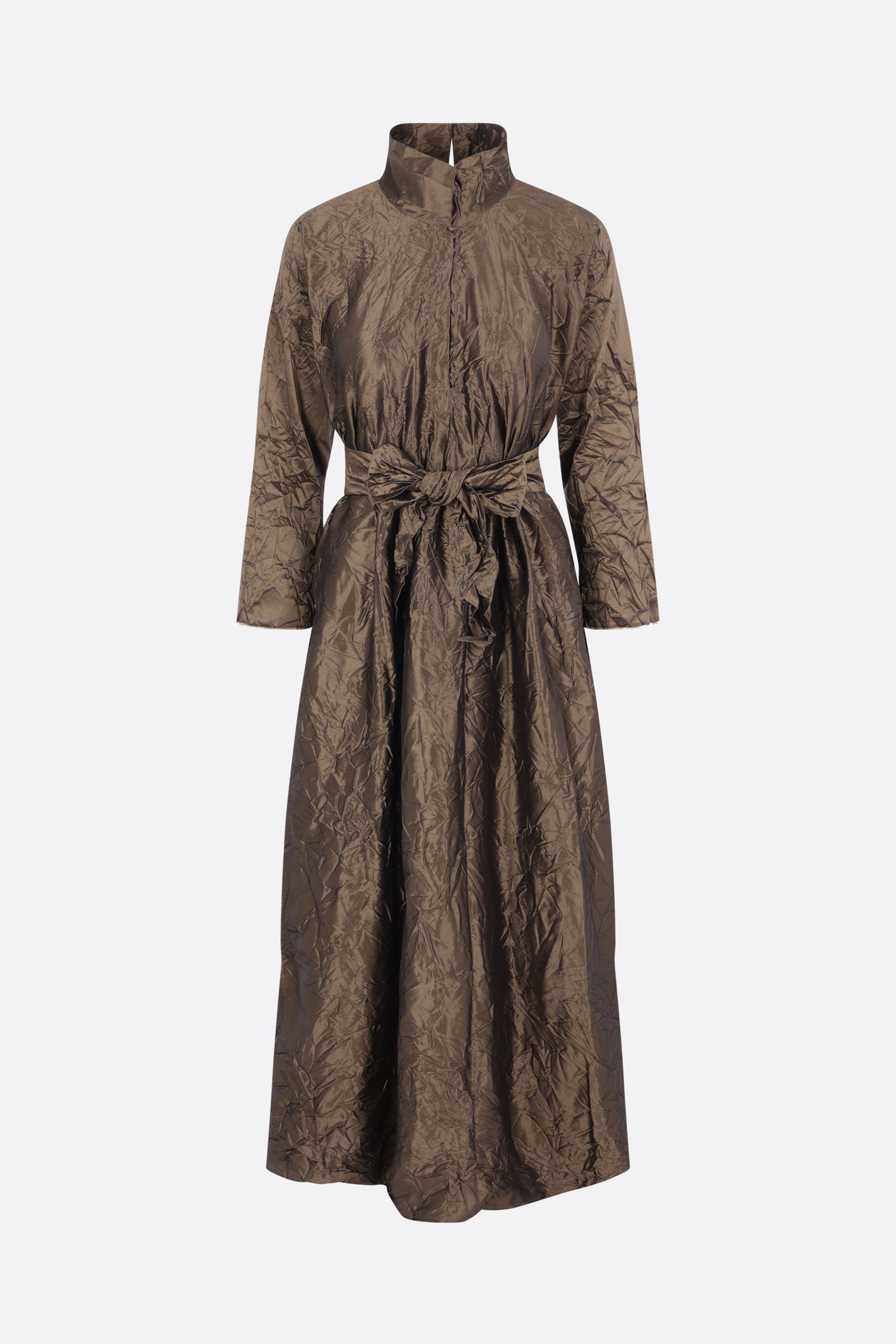 crinkled taffetà long dress