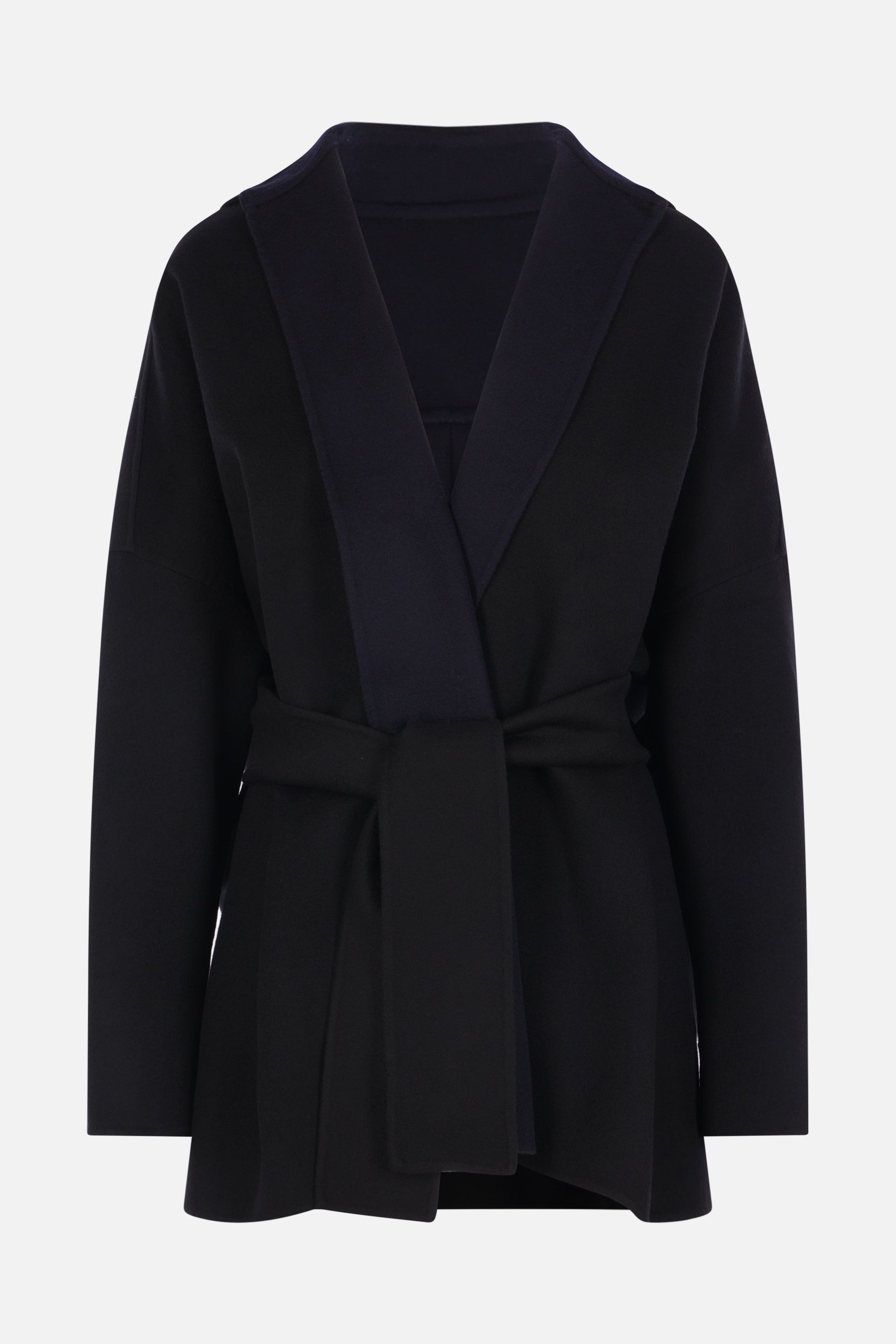 oversized reversible peacoat in wool