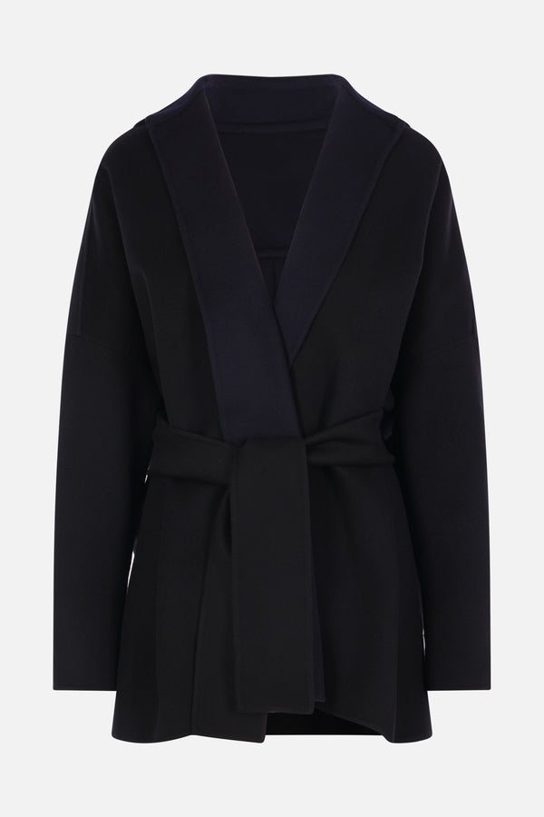 oversized reversible peacoat in wool