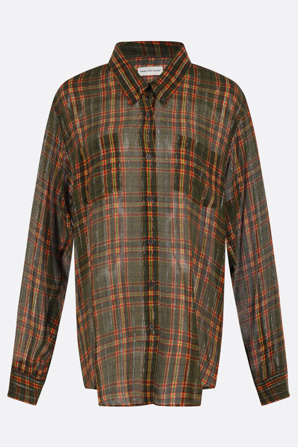 Cheers shirt in check silk blend