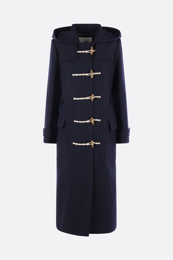 Ruffle duffle coat in wool blend