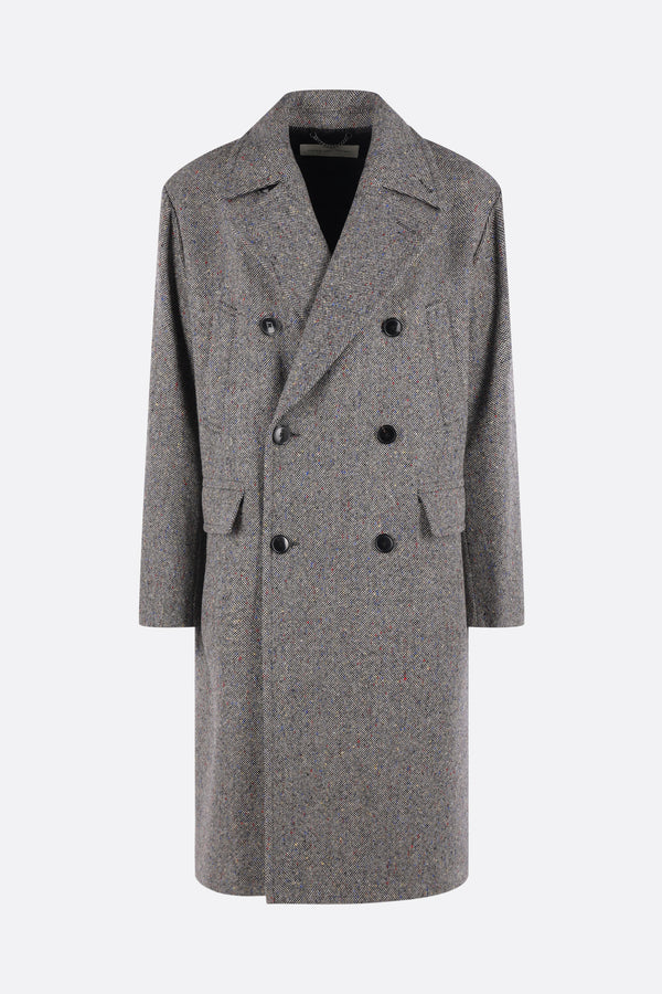 Rascott double-breasted coat in flecked wool