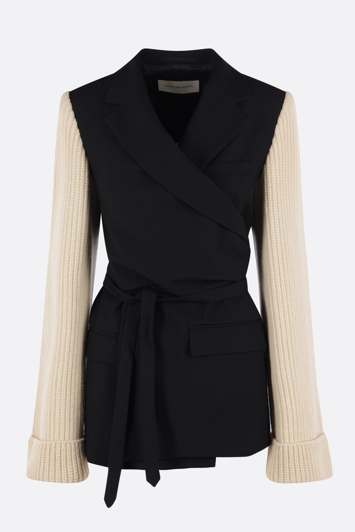 Beline blazer in gabardine and knit