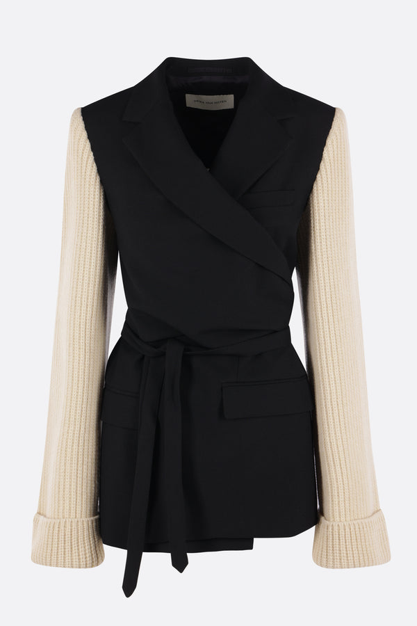 Beline blazer in gabardine and knit