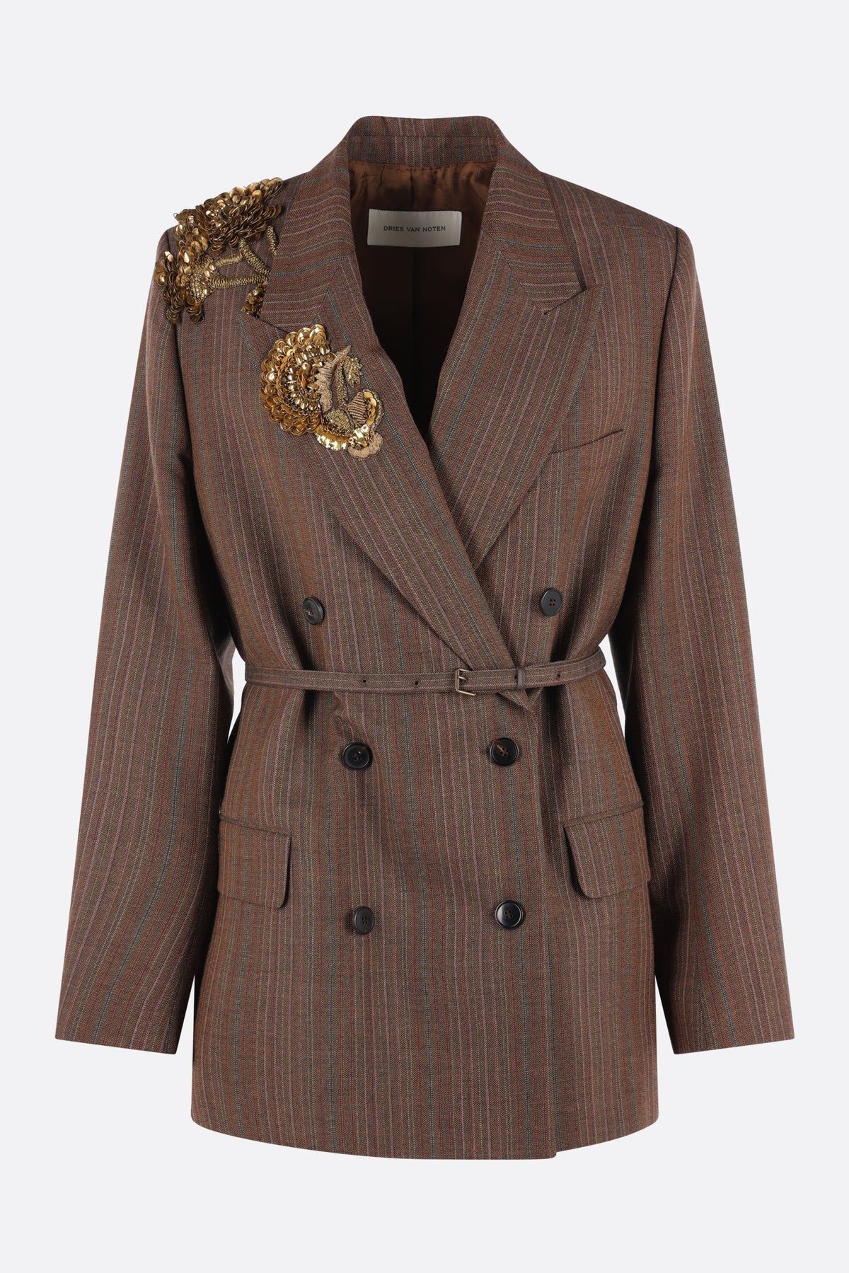 Bossy double-breasted jacket in striped wool