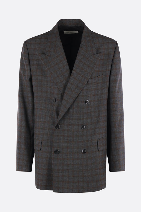 Bosier double-breasted blazer in check wool