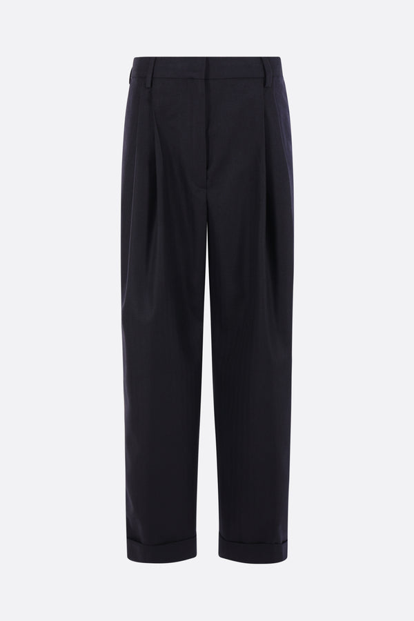 pantalone a gamba ampia Partan in lana