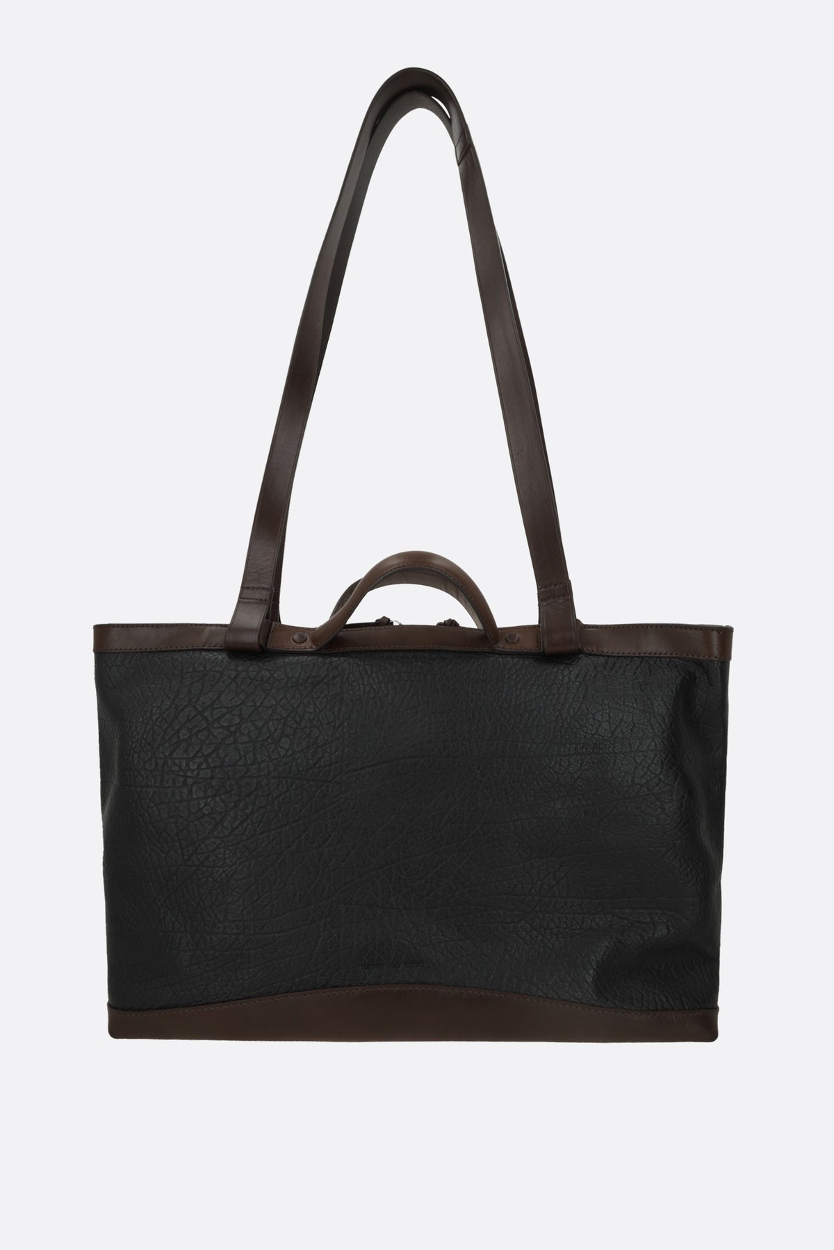 grainy leather tote bag