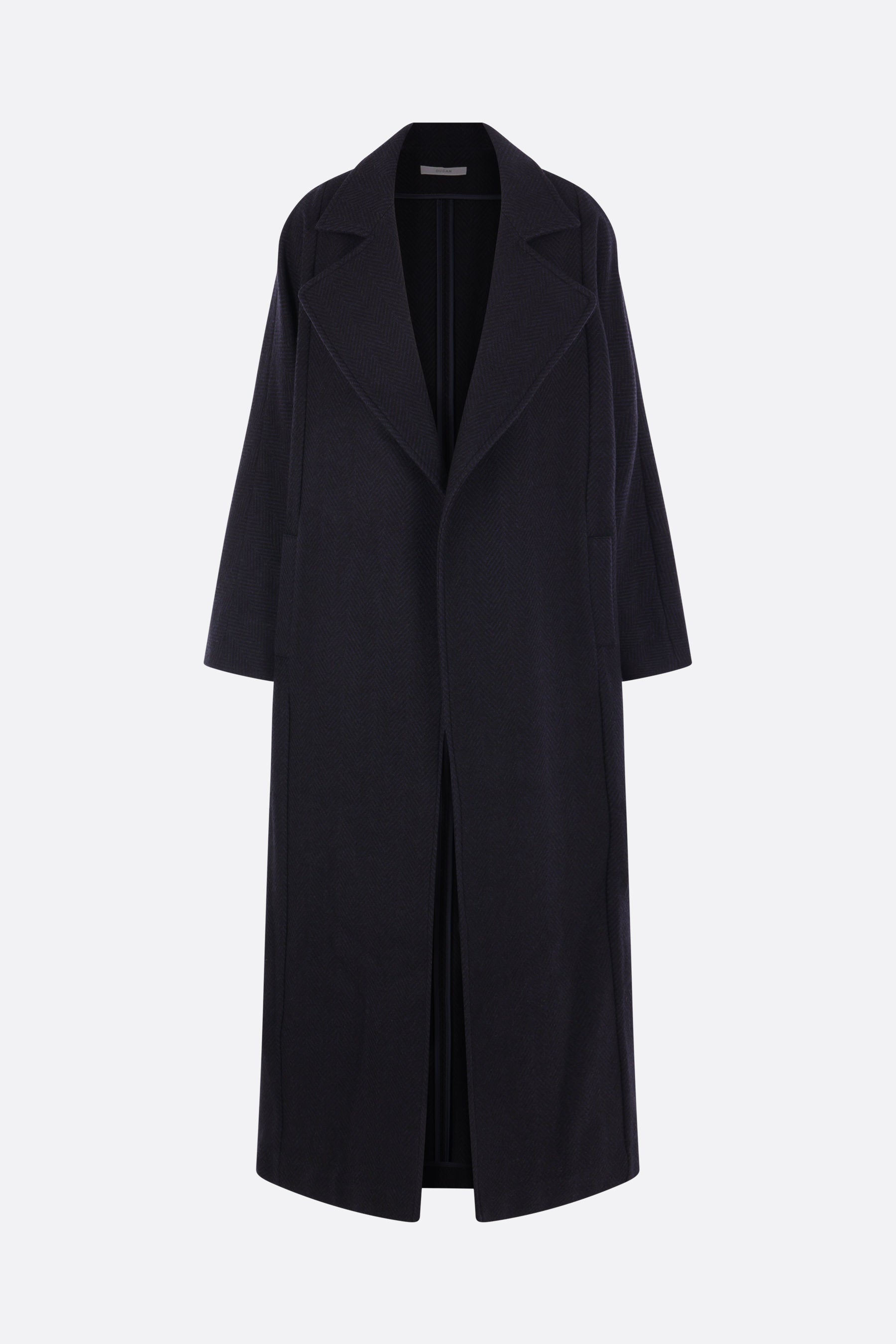 herringbone cashmere long coat