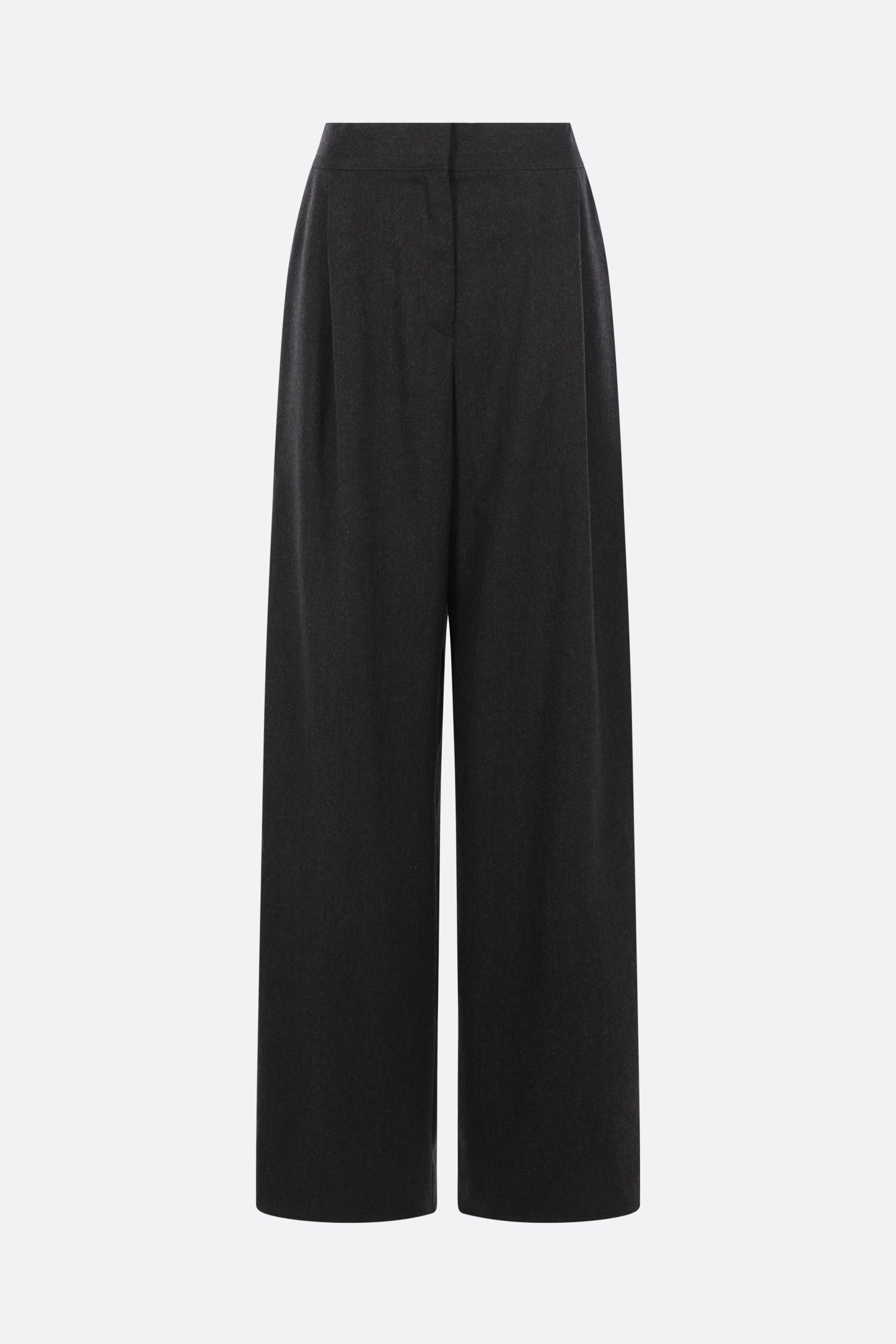 wide-leg trousers in flannel