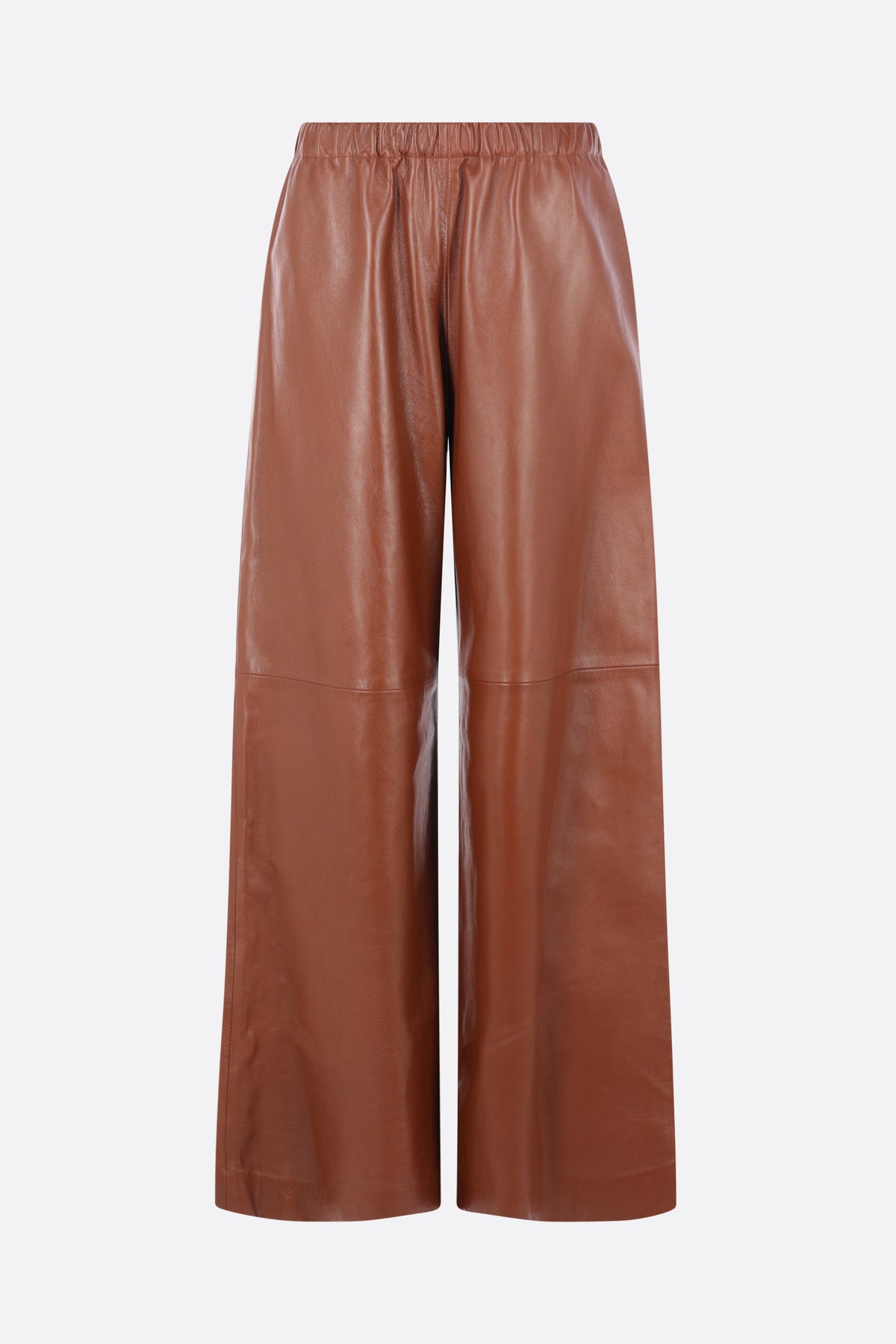 straight-leg trousers in leather