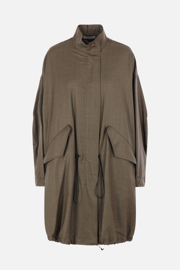 wool oversized parka coat