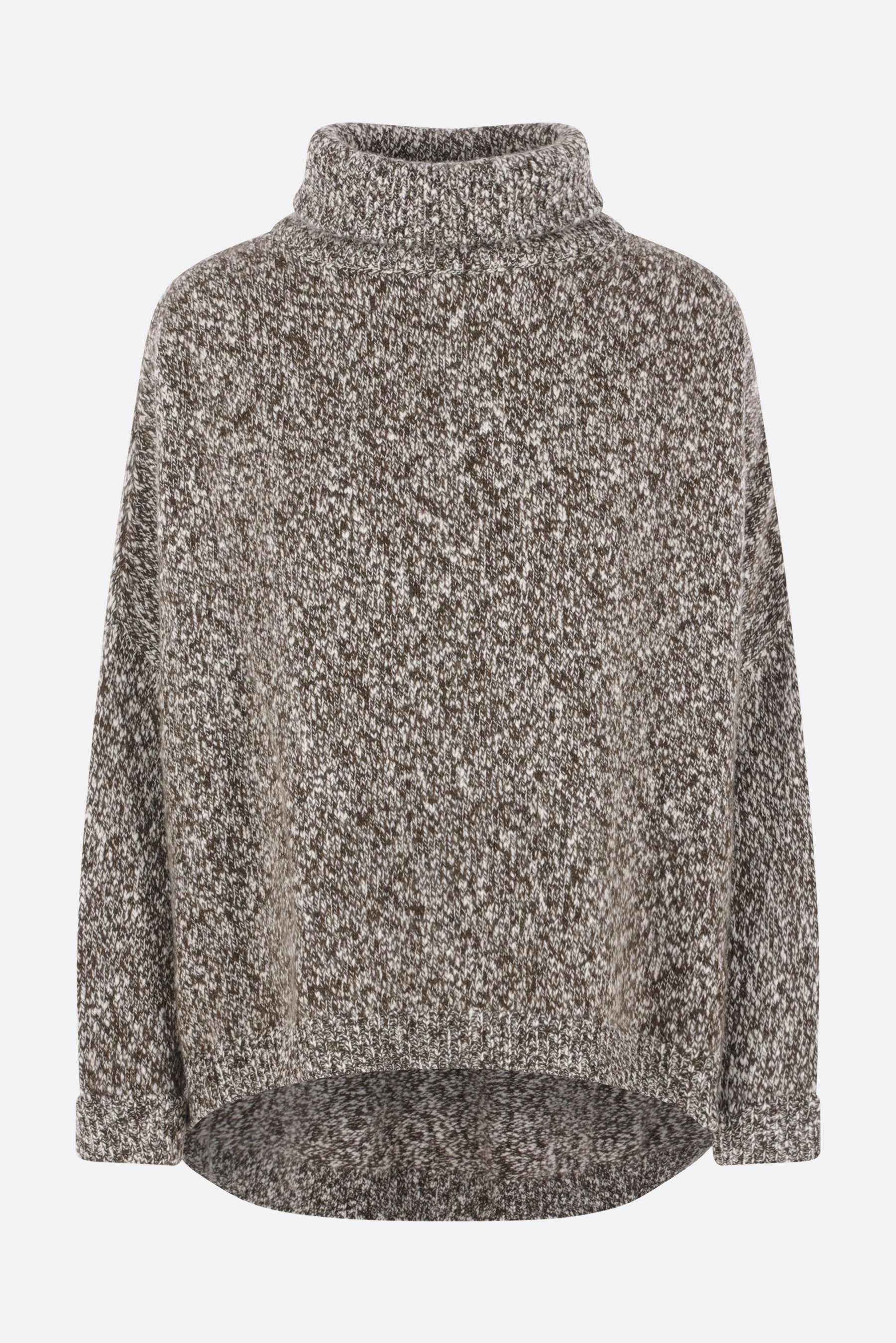 melange cashmere oversized turtleneck