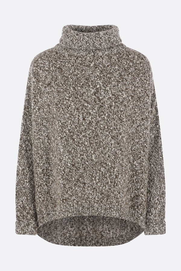 melange cashmere oversized turtleneck