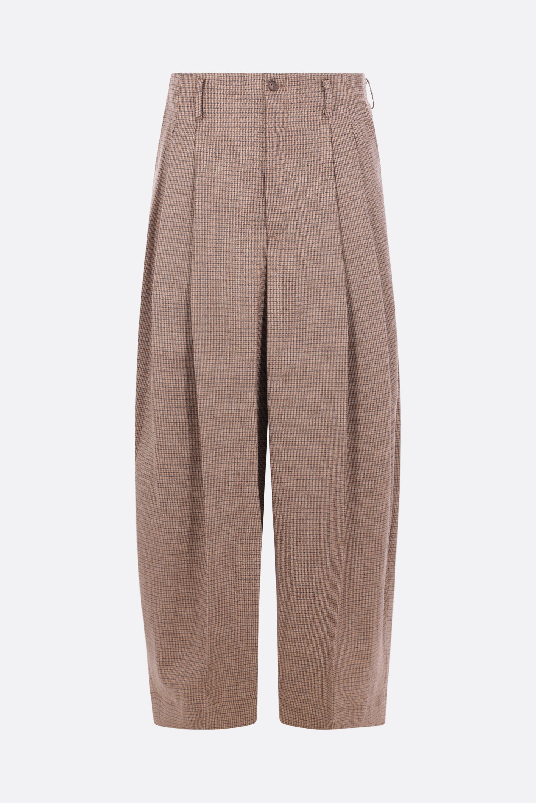 baggy trousers in check wool