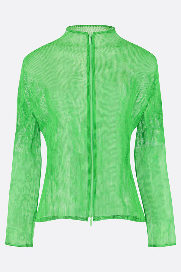 Twist chiffon full-zip cardigan