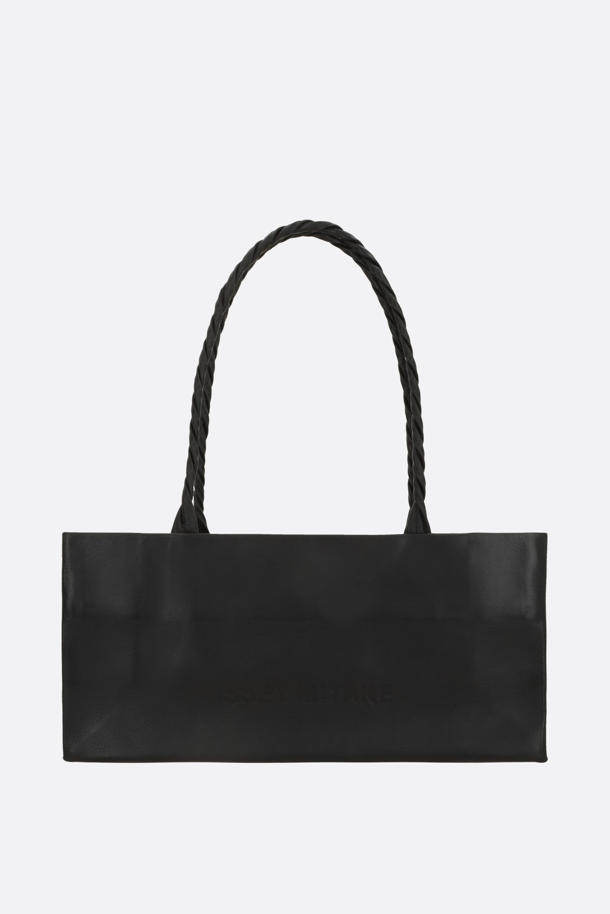 Paper tote bag in grainy leather