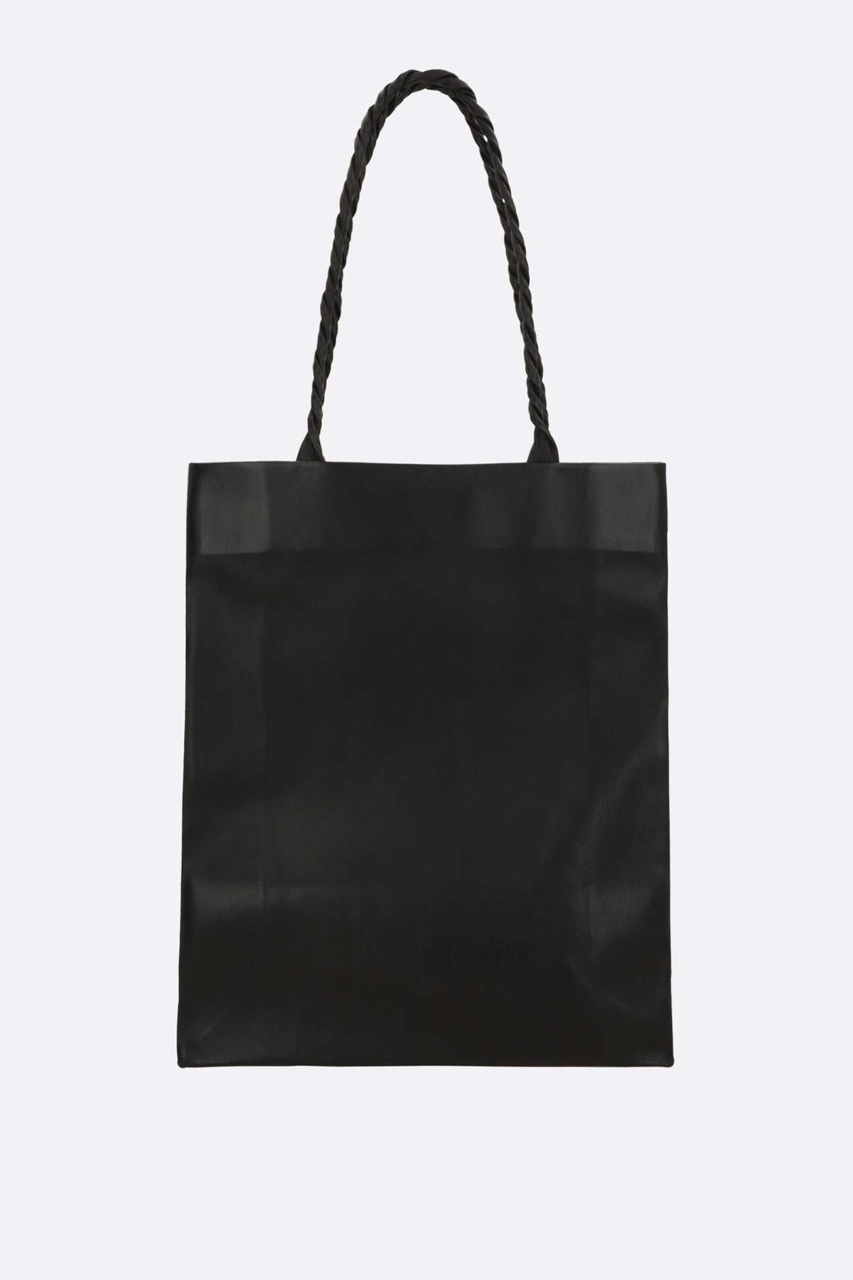 Paper shopping bag in grainy leather