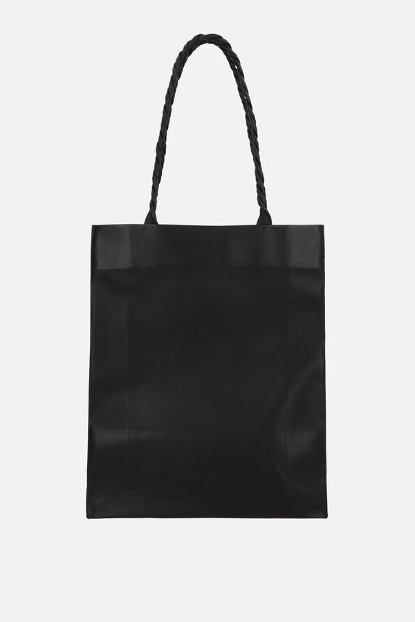Paper shopping bag in grainy leather