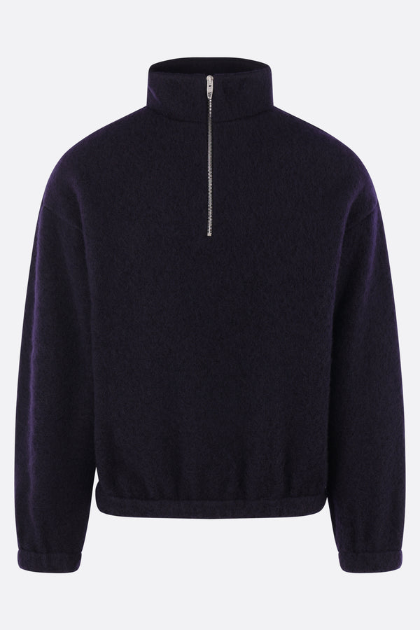 half-zip sweatshirt in wool blend