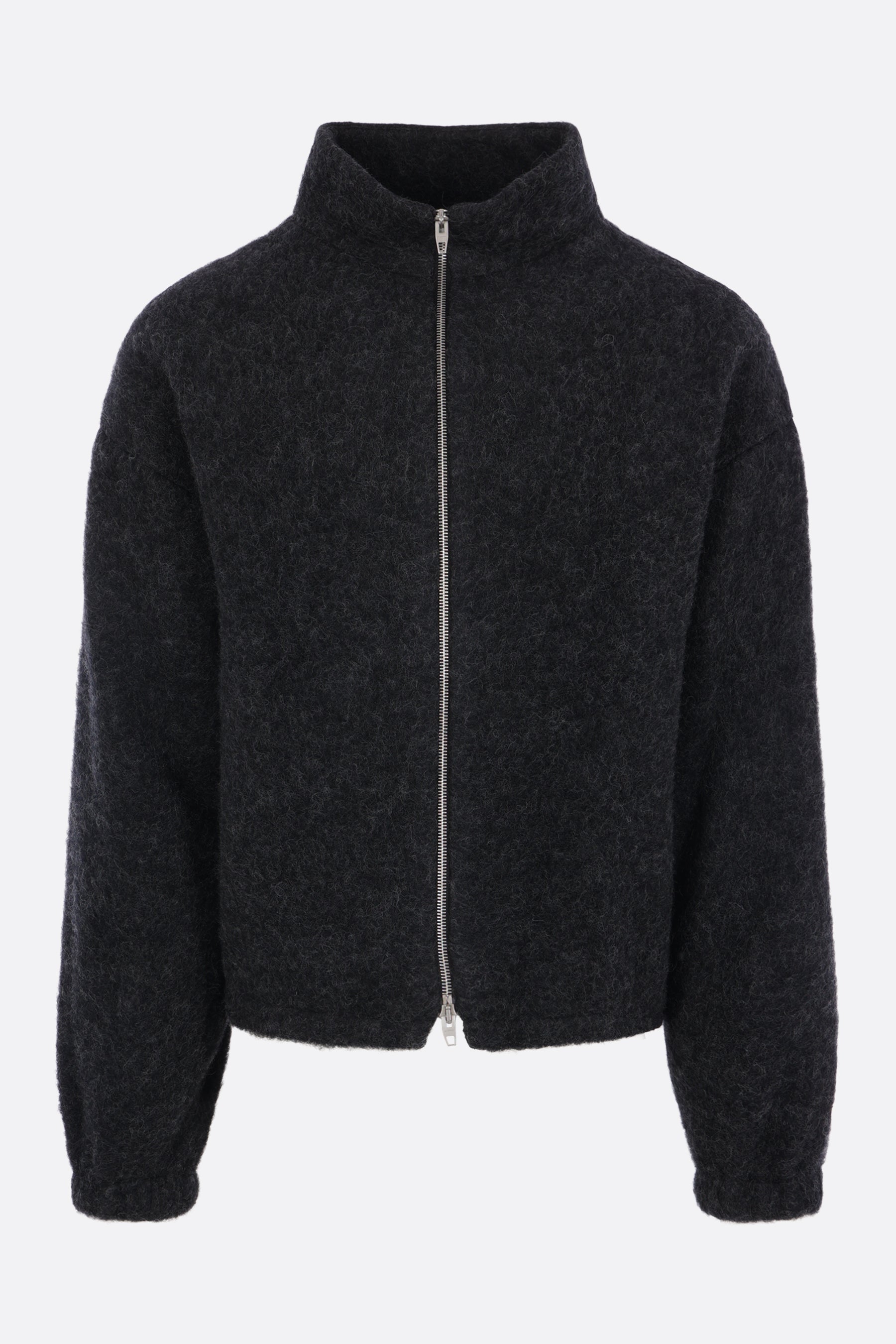 full-zip jacket in wool blend