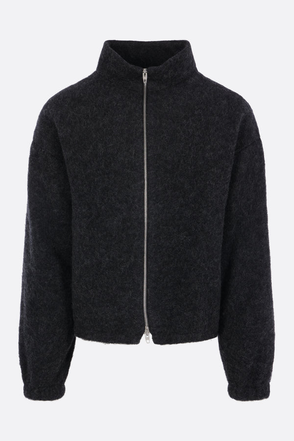 full-zip jacket in wool blend