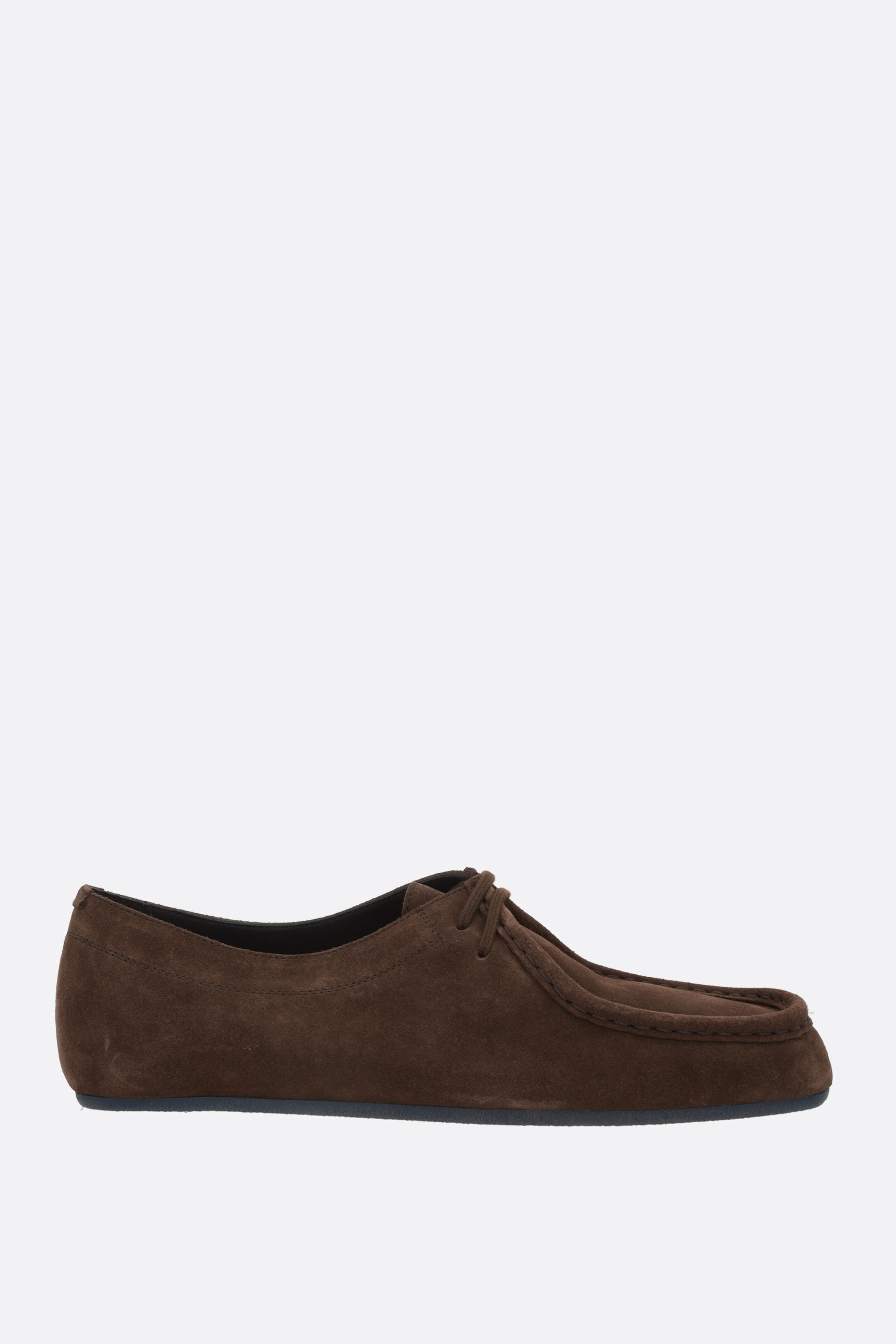 Hood lace-up shoes in suede