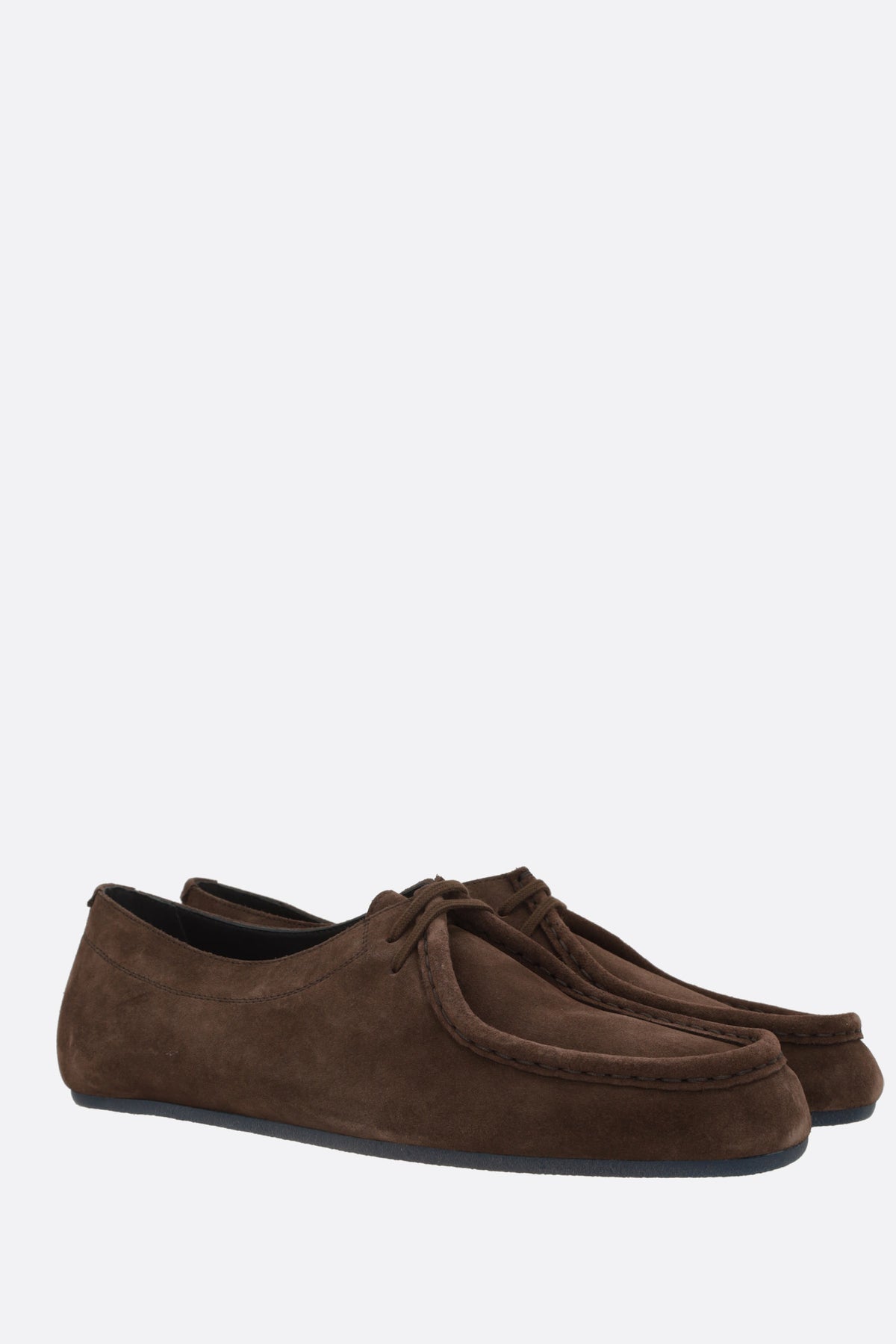 Hood lace-up shoes in suede