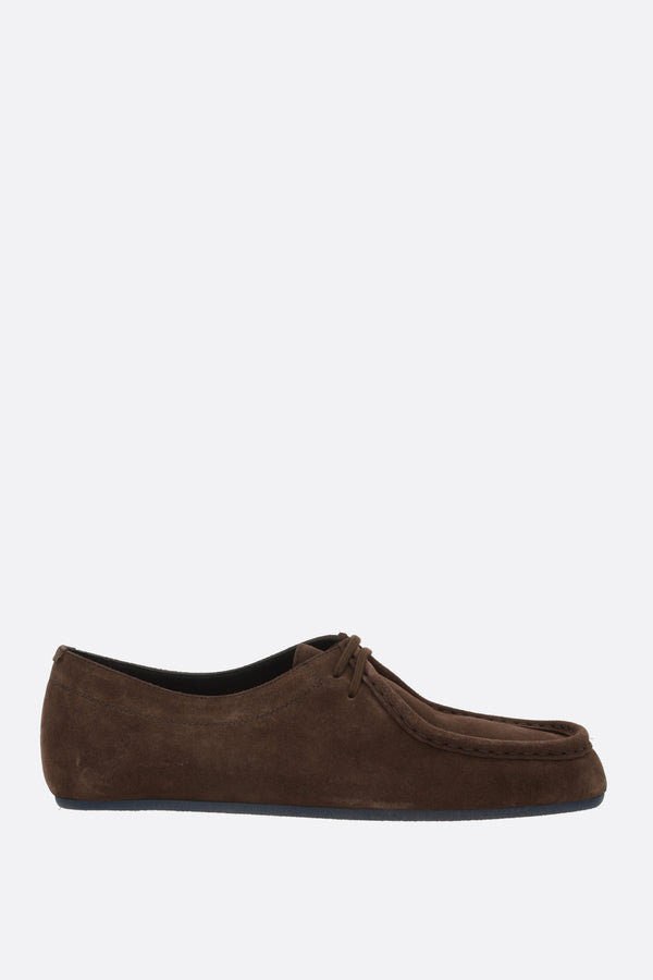Hood lace-up shoes in suede