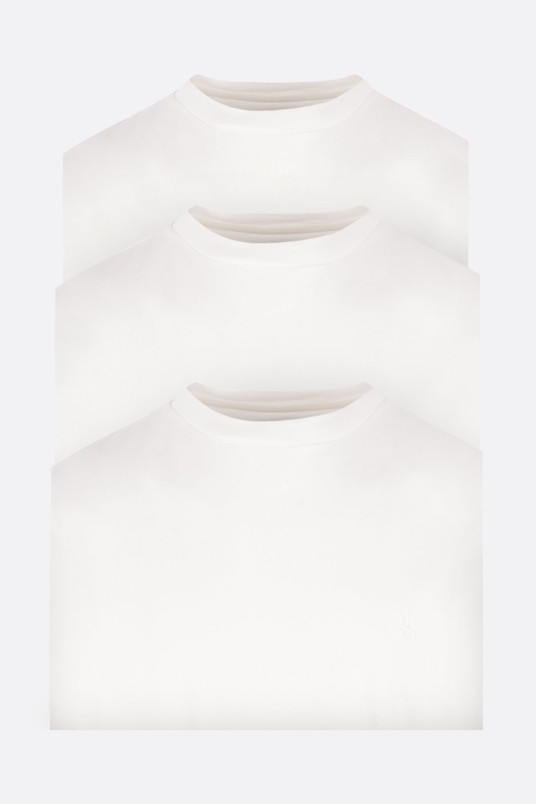 3 t-shirts pack in cotton with logo embroidery