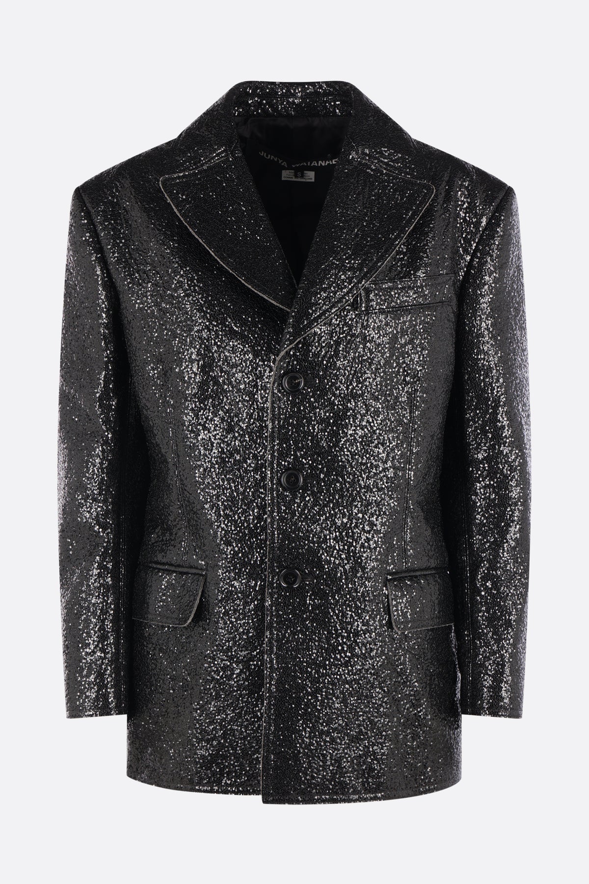 single-breasted blazer in glitter-effect fabric