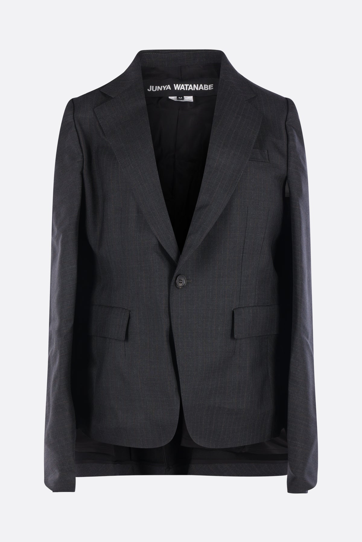 cape blazer in striped wool